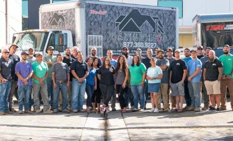 The Dalinghaus team gathered in front of a company box truck