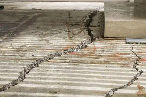 Photo related to cracks in floor tiles and grout