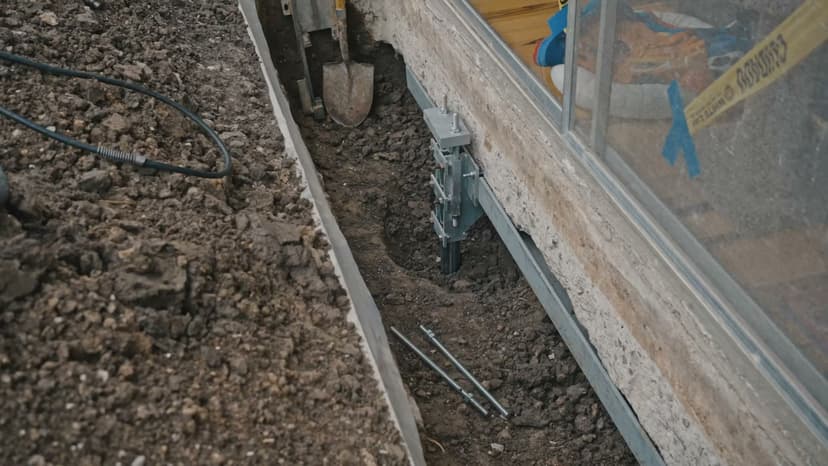 Dalinghaus Foundation Repair installing a push pier system for foundation underpinning and house lifting in Costa Mesa.