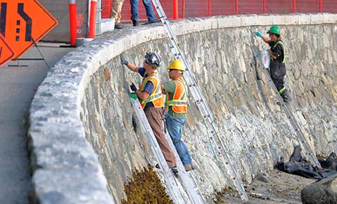 failing seawall